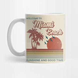 Miami Beach - Miami Beach Retro Sunset Mug